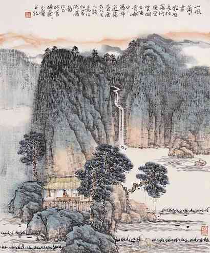 宋玉麟 山风萧萧 镜心